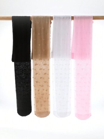 4 paires Collants fins et respirants en soie pour enfants, collants pour filles, convient pour un port quotidien et la saison des mariages